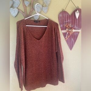 Love Tree V-Neck Sweater - Rich Brown